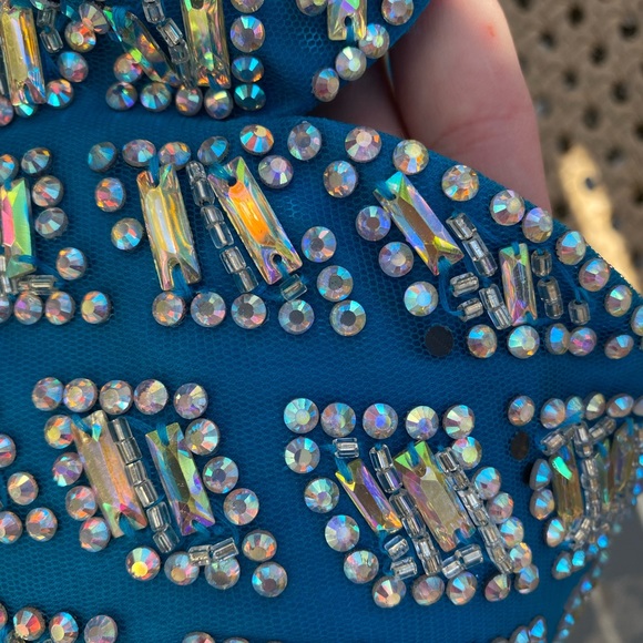 ✨NWT✨ 2Cute Jewelled Bodice in Deep Teal Prom Dress - Picture 8 of 10